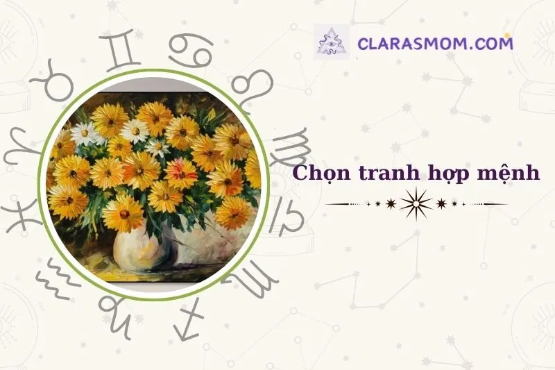 Cách chọn tranh hoa cúc phong thủy phù hợp