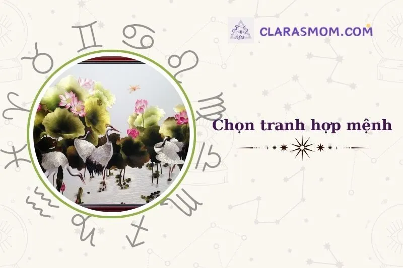 Cách chọn tranh sen hạc phong thủy phù hợp với không gian sống