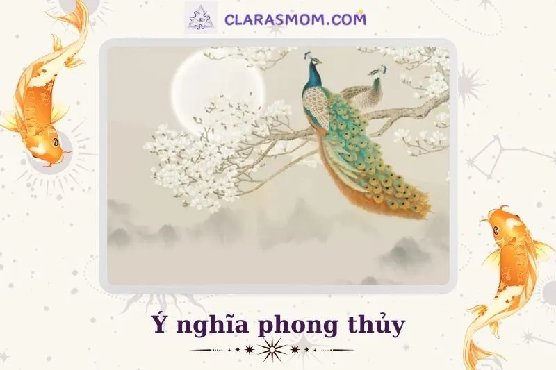 Ý nghĩa của tranh chim công trong phong thủy
